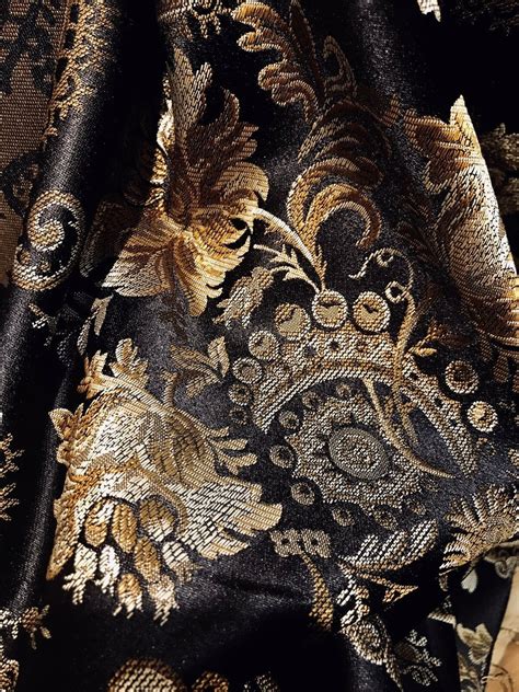 black gold metallic jacquard fabric|black and white dress fabric.